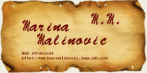 Marina Malinović vizit kartica
